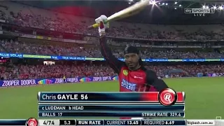 Chris Gayle on fire 🔥 50 for 11 balls || Big Bash 2018(watch video)