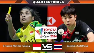 Gregoria Mariska Tunjung Vs Supanida Katethong| WS | QF | Thailand Open 2024 Badminton