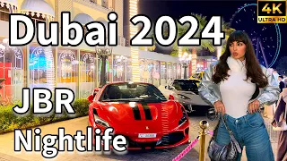 Dubai JBR 🇦🇪 Amazing JBR Nightlife 2024, Fireworks [4K ] Night Walking Tour