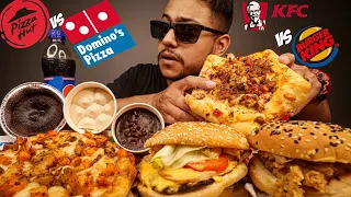 KFC vs Burger King vs Dominos vs Pizza Hut | Mukbang Battle | Praveen Salal