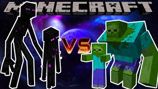 MUTANT ENDERMAN AND ENDERMAN VS MUTANT ZOMBIE AND ZOMBIE - MINECRAFT 1.16.5 (MOB BATTLE)