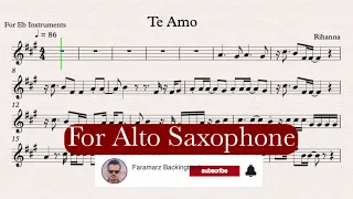 Te Amo - Rihanna - Play Along for Alto Saxophone