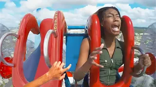 her baby fell off the roller coaster..