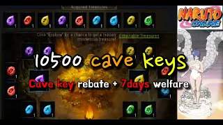 Naruto Online: 10500 cave keys, Cave key rebate & 7days welfare