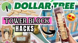 *NEW* Dollar Tree HACKS Using TUMBLING TOWER BLOCKS 😍 Jenga Block DIYS