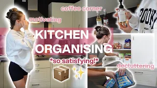 ORGANISING MY KITCHEN | declutter, organise, making a coffee corner, clean & tidy of our kitchen