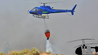 Helicopter fights flames in Modica Beach, Sicily