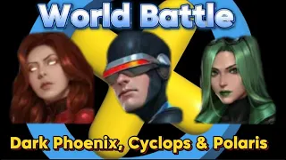 WORLD BATTLE | DARK PHOENIX, CYCLOPS & POLARIS  | Marvel future fight