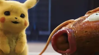 Escena: Magikarp evoluciona a Gyarados (Pokémon: Detective Pikachu)