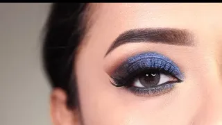 Blue smoky party eye makeup