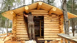 2 Days of building a wooden house under heavy snowfall at  65°C in winter l Life The Jungle