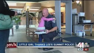 Little girl thanks Lee's Summit Police for saving birthday