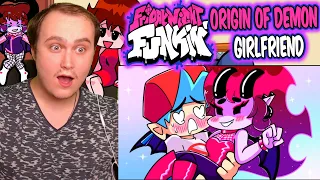 ORIGIN of DEMON GIRLFRIEND! Friday Night Funkin' Logic | Cartoon Animation | Reaction