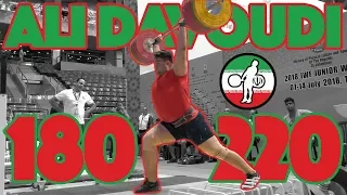 19 y/o Ali Davoudi Heavy Training (180 Snatch + 220 Clean and Jerk + 260 BS) - 2018 JWWC [4k60]