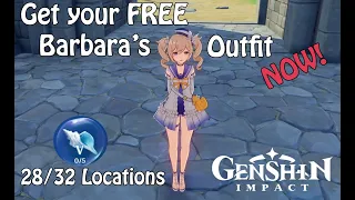 Echoing Conch Locations 28/32 | How to Get your Free Barbara's Outfit TODAY! | Genshin Impact