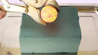 EXPERIMENT Glowing 1000 Degree METAL BALL vs HIGH QUALITY FLOWER SPONGE