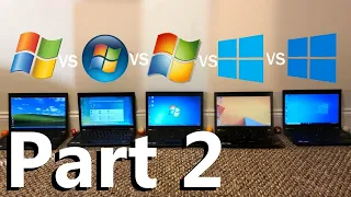 Windows XP vs Vista vs 7 vs 8.1 vs 10 | Speed Test PART 2