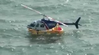 Helicopter water landing.