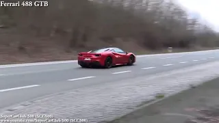 Ferrari 488 GTB vs Lambroghini Huracan LP610 4   Acceleration 0 300km h and Sound