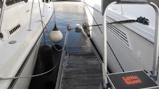 Air conditioner water drain onto dock