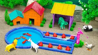 DIY Farm Diorama with house for cow, barn | How to make water pump | Science project