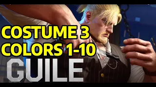 SF6 GUILE: COSTUME 3  COLORS 1-10 OUTFIT 3