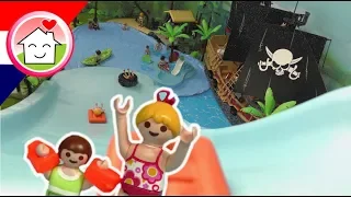 Playmobil filmpje Nederlands De gigantische glijbaan in het piraten waterpark - Familie Huizer
