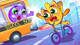 😻 Round And Round Song 🚌🚲 | Baby Zoo 😻🐨🐰🦁 Kids Songs And Nursery Rhymes