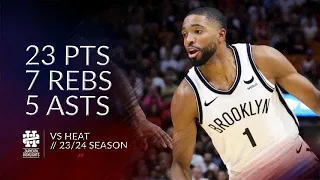 Mikal Bridges 23 pts 7 rebs 5 asts vs Heat 23/24 season