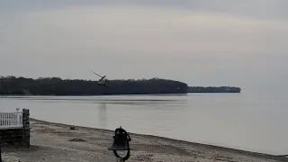 Extreme Low Pass By Two Boeing CH-47 Chinook Flying Over Lake Erie