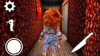 ESCAPING FROM GRANNY CHAPTER 2 AS CHUCKY IN HARD MODE (DOOR ESCAPE ENDING)