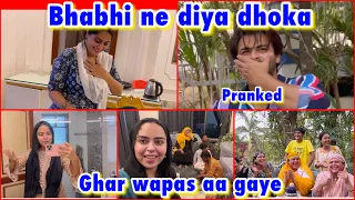 BHABHI k sath milke BHAI ko kiya prank lekin ??? 😱 | back home 🏠 | vlog