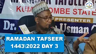 RAMADAN TAFSEER DAY (3) || Dr. Abdallah Usman Gadon Kaya