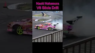 V8エンジンが唸る！中村直樹選手のD1ニューマシン！ S13 シルビア　名阪C ドリフト　Naoki Nakamura V8 engine NISSAN  s13 silvia drift