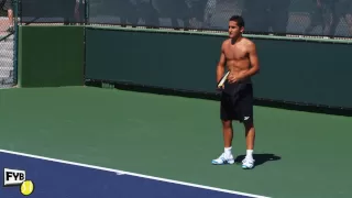 Nicolas Almagro Hitting Forehands and Backhands in Slow Motion HD -- Indian Wells Pt. 03