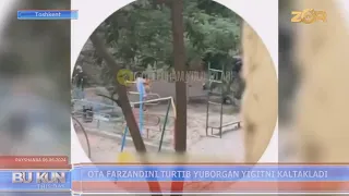 Ota farzandini turtib yuborgan yigitni kaltakladi (Toshkent)