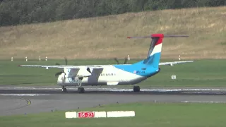 Luxair Dash 8 Q400 Takeoff at Hamburg Airport LX-LGN