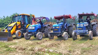 New Jcb 3dx Backhoe Machine Eicher 551 Swaraj 744 Fe Sonalika Sikandar Tractor Loading Mud