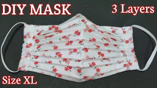 3 Layers | DIY Breathable Pleated Mask at Home | How to make an Easy Pattern & Mask Sewing Tutorial