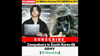 BTS Member कितने दिन के लिए Military जाएंगे ?🪖😭 l BTS Military Service Fact 2023 l #bts #btsmilitary