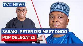 Bukola Saraki, Peter Obi Meet PDP Delegates In Ondo