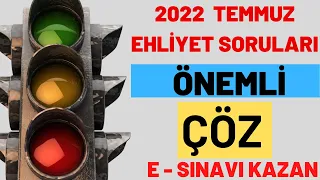 2022 TEMMUZ - AĞUSTOS EHLİYET SORULARI / EHLİYET SINAV SORULARI 2022 / EHLİYET SINAVI HAZIRLIK TESTİ