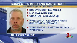 Anchorage police searching for 'armed and dangerous' shooting suspect