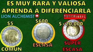 La Moneda Más RARA Y VALIOSA De 5 Pesos Mexicanos Bimetálica Aprenda A Diferenciarla CapNumion#25