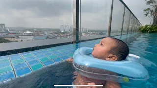 Syahid swimming at Doubletree by Hilton Hotel, I-city, Shah Alam