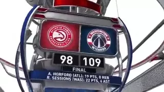 Atlanta Hawks loss vs Washington Wizards   April 13, 2016   NBA 2015 16 Season