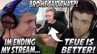 Ninja Gets UPSET & ENDS Stream After DrLupo Tells Him TFUE Is Better! Tfue REACTS!