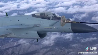 Smashing: China's J-10 fighter jet conducts mid-air refuelling.