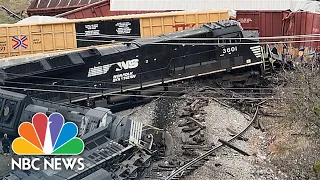 Watch: Drone Video Shows Tennessee Train Derailment