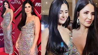 Katrina Kaif's Look Stunning in Full White Glitter Dress at Red Carpet Award with Vicky Kaushal